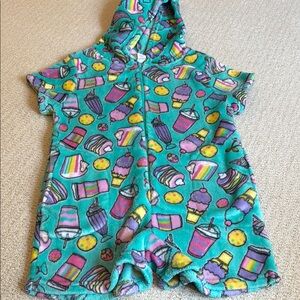 Colorful Hooded Onesie with ice cream Print
